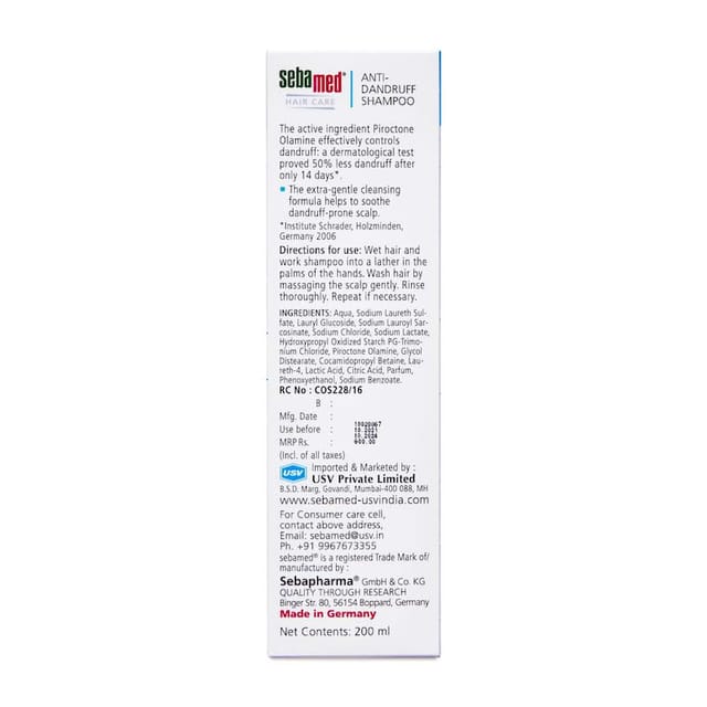 SEBAMED ANTI DANDRUFF SHAMPOO 200M