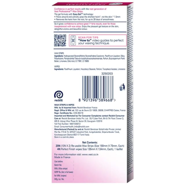 VEET COLD WAX HAIR REMOVAL STRIPS 20S