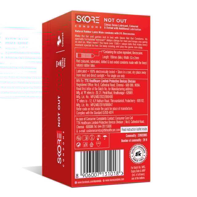 SKORE NOTOUT CONDOMS PACK OF 20