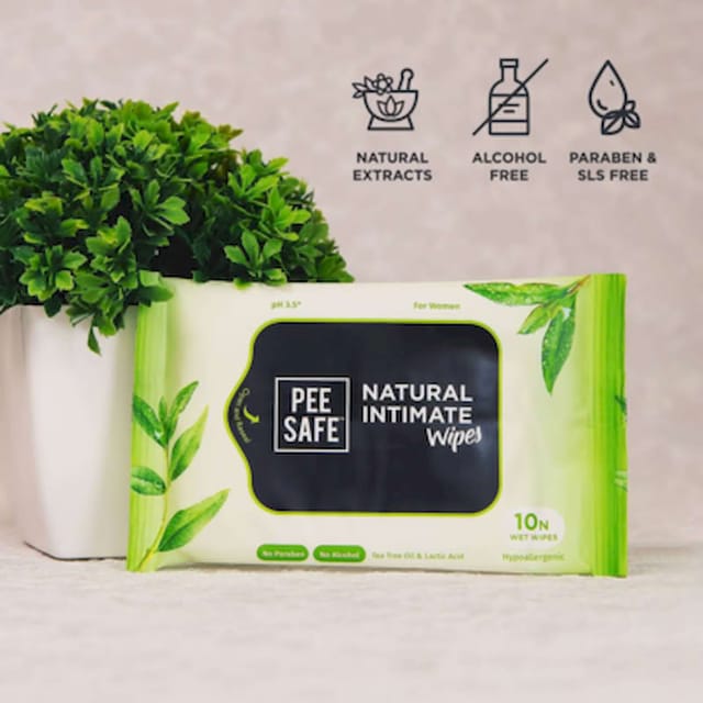 PEESAFE NATURAL INTIMATE WIPES 10S