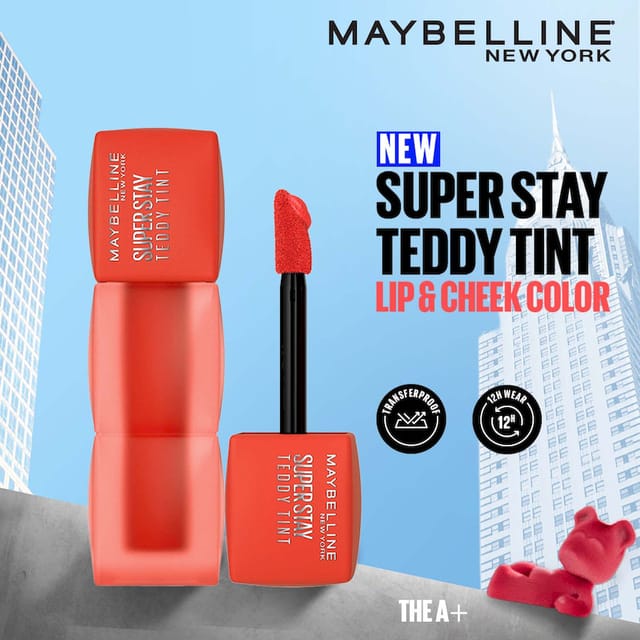 MAYBELLINE NEW YORK SUPERSTAY TEDDY TINT LIP AND CHEEK COLOR THE A+ 5ML