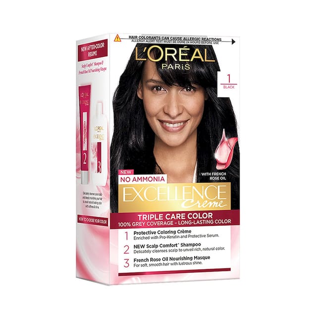 LOREAL PARIS EXCELLENCE CREME HAIR COLOUR BLACK 01