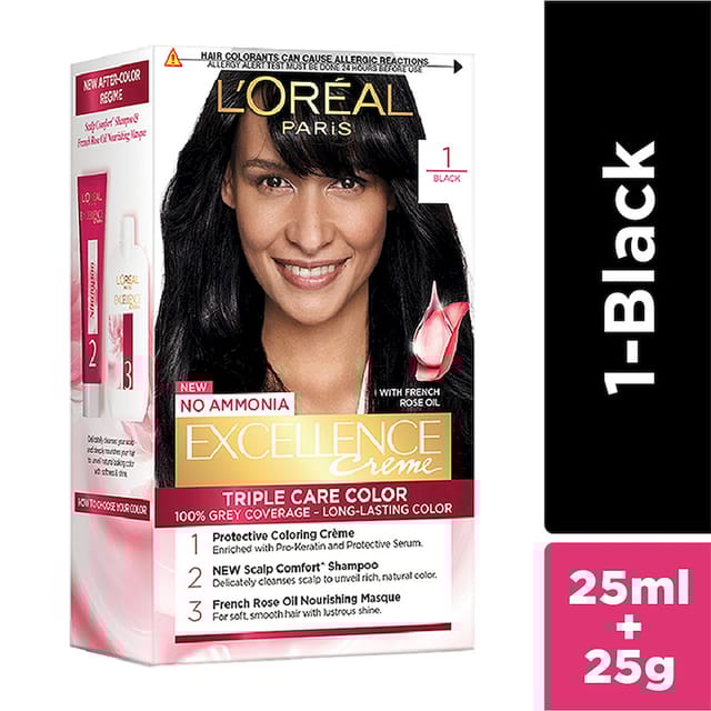 LOREAL PARIS EXCELLENCE CREME HAIR COLOUR BLACK 01