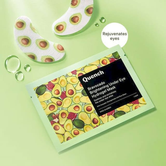 QUENCH BRAVOCADO BRIGHTENING UNDER EYE HYDROGEL MASK 1 PAIR