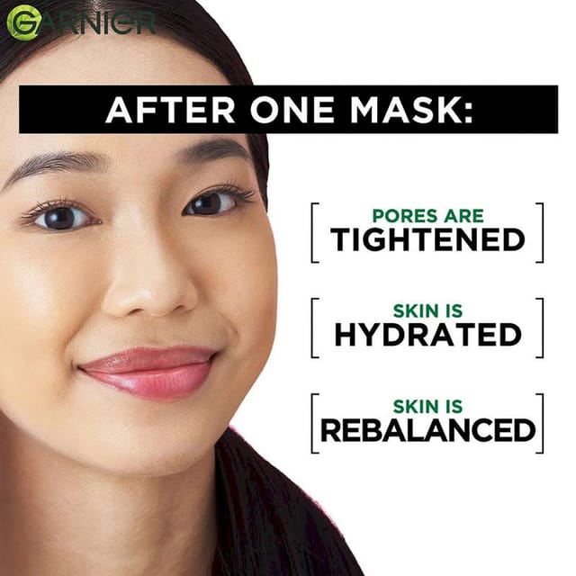 GARNIER SKIN NATURALS PURE CHARCOAL BLACK SERUM FACE MASK 1S