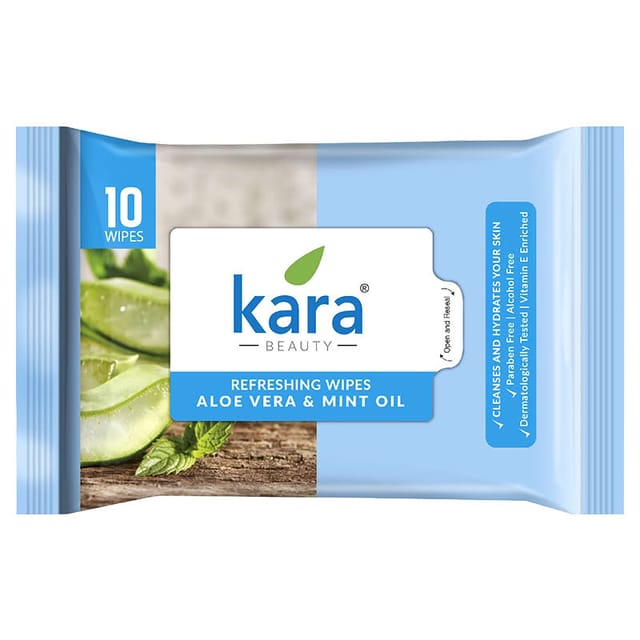 KARA FACE WIPES ALOE MINT 10P