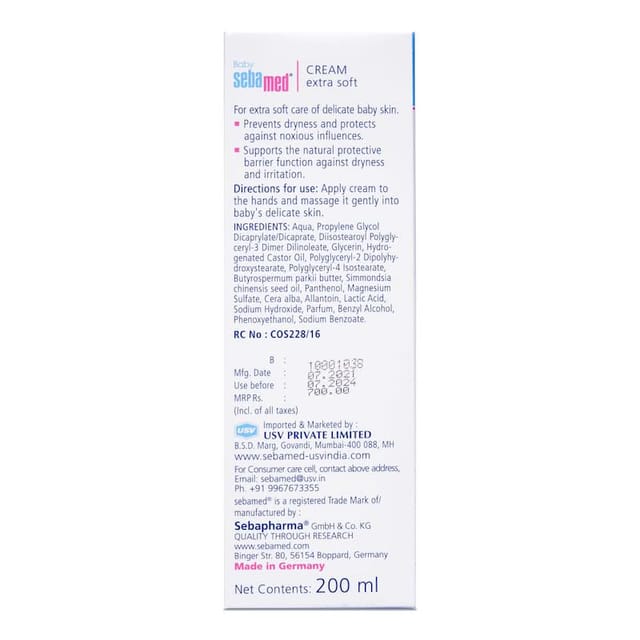 SEBAMED BABY CREAM EXTRA SOFT 200 ML