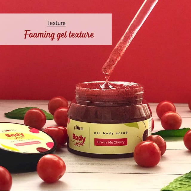 PLUM BODYLOVIN DRIVIN ME CHERRY GEL BODY SCRUB 200GM
