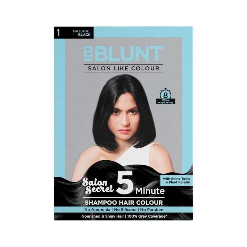 NATURAL BLACK 5 MINUTE SHAMPOO HAIR COLOUR FOR 100% GREY COVERAGE  20ML X 5