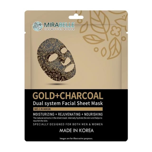 MIRABELLE KOREA GOLD + CHARCOAL SHEET MASK