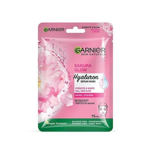 GARNIER SKIN NATURALS SAKURA GLOW HYALURON SERUM MASK