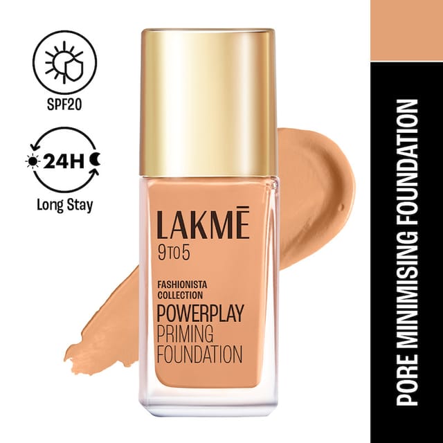 LAKME 9 TO 5 PRIMER + MATTE PERFECT COVER FOUNDATION WARM BEIGE W240 25ML