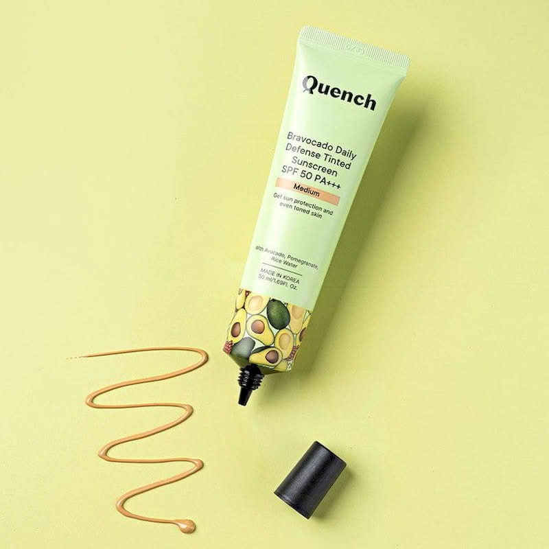 QUENCH BRAVOCADO DAILY DEFENSE TINTED SUNSCREEN SPF 50 PA+++ (DEEP) 50ML