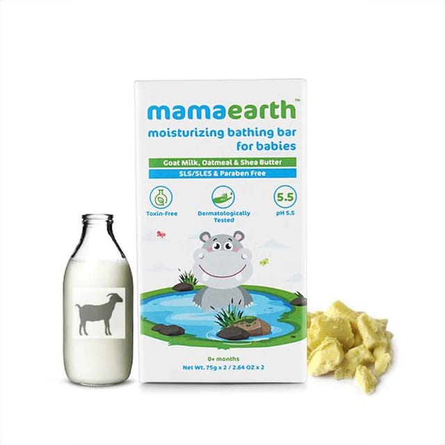 MAMAEARTH MOISTURIZING BATHING BAR SOAP FOR BABIES PACK OF 2*75GM