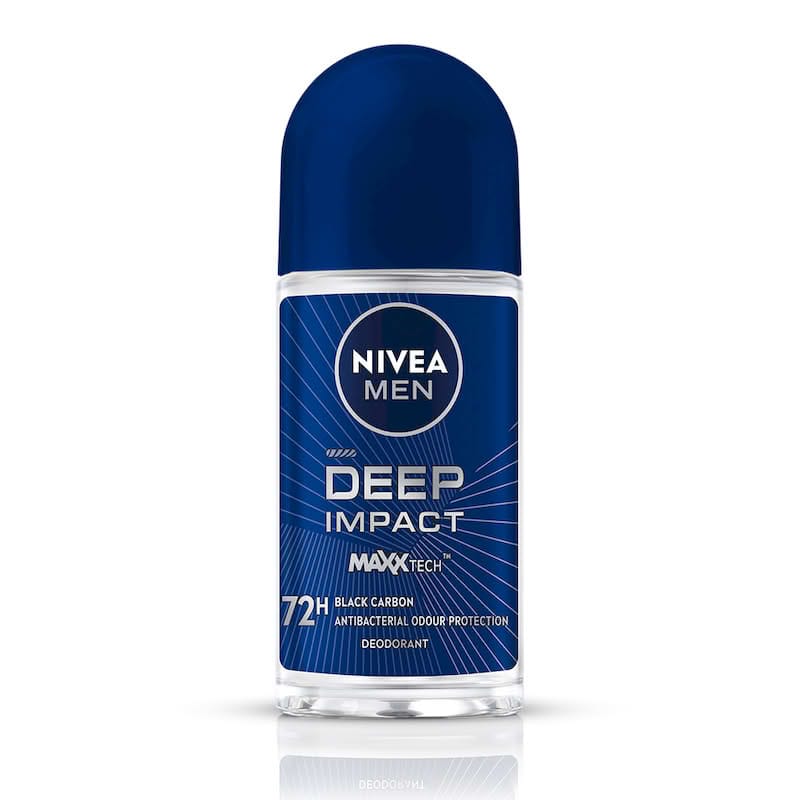 NIVEA MEN DEEP IMPACT FRESHNESS 48H DEODORANT ROLL ON BLACK CARBON 50ML