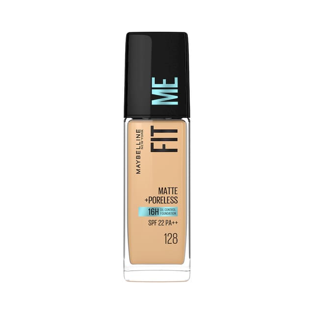 MAYBELLINE NEW YORK FIT ME MATTE + PORELESS LIQUID MATTE OIL CONTROL FOUNDATION WITH SPF22 WARM NUDE 128 30ML
