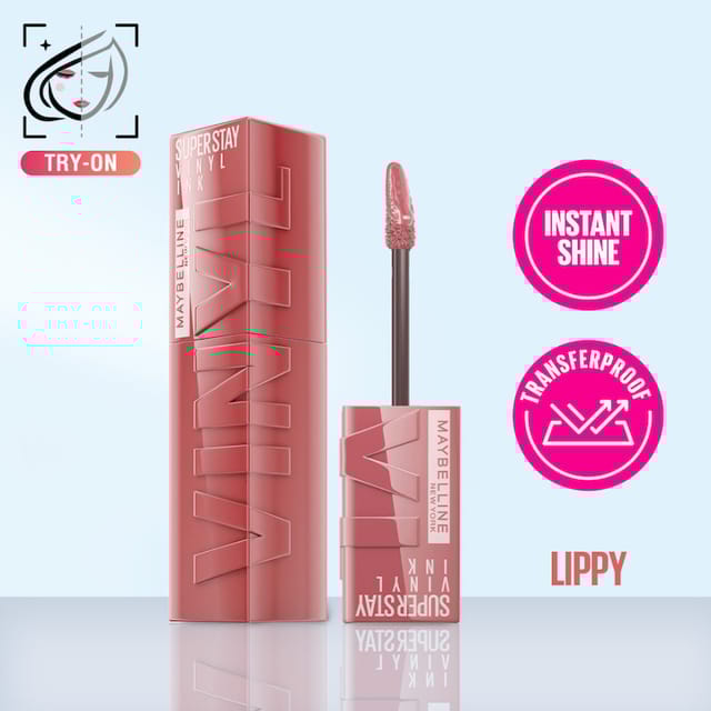 MAYBELLINE SUPERSTAY VINYL INK LIQUID LIPSTICK LIPPY HIGH SHINE THAT LASTS FOR 16 HRS ENRICHED WITH VITAMIN E & ALOE