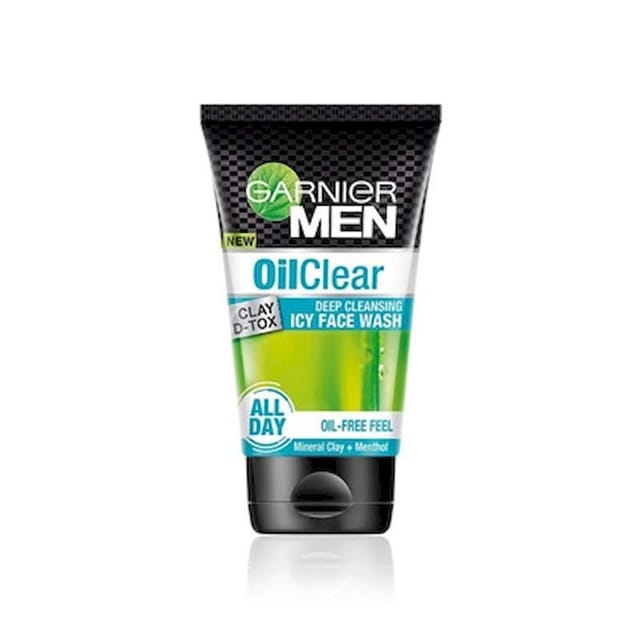 GARNIER MEN OIL CLEAR DEEP CLEANSING CLAY D-TOX ICY FACE WASH 100GM