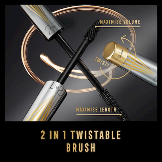 MAX FACTOR MASTERPIECE 2 IN 2 LASH WOW VOLUME & LENGTH MASCARA - BLACK