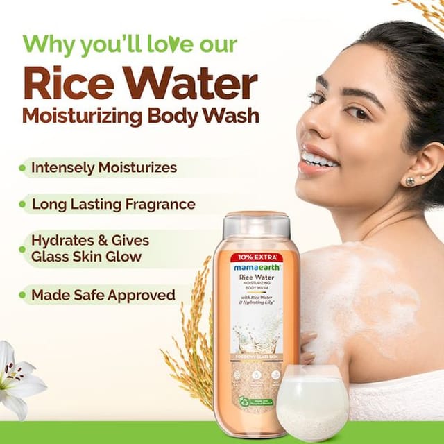 MAMAEARTH RICE WATER MOISTURIZING BODY WASH 275ML