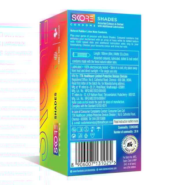 SKORE SHADES CONDOMS PACK OF 20