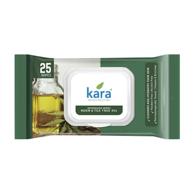 KARA FACE WIPES TEA TREE&NEEM LID 25P