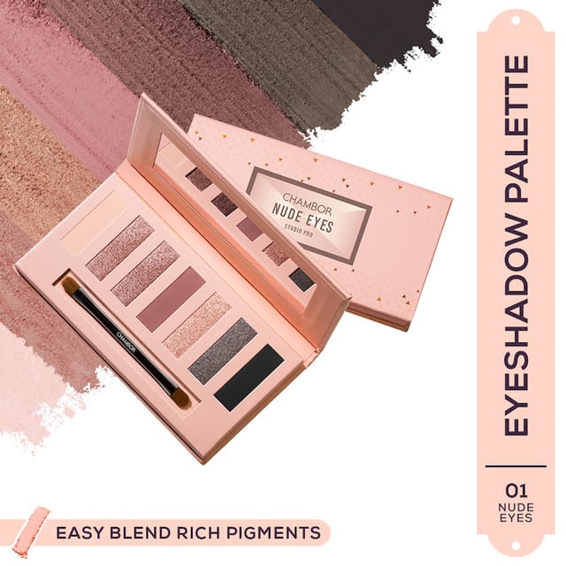 CHAMBOR STUDIO PRO EYESHADOW PALETTE NUDE EYES 001 8.4 G