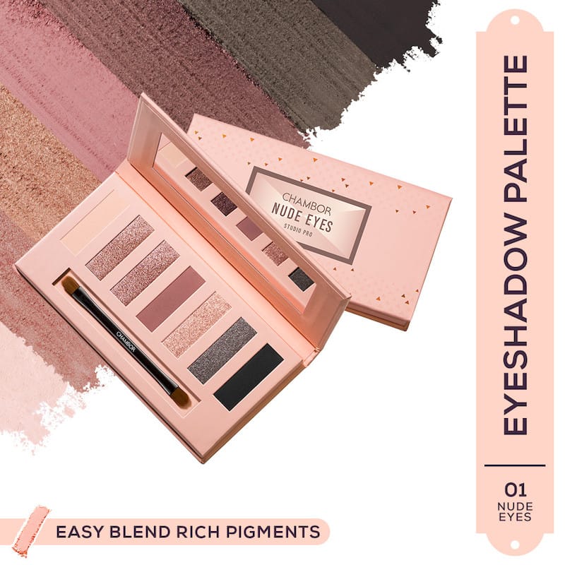 CHAMBOR STUDIO PRO EYESHADOW PALETTE NUDE EYES 001 8.4 G
