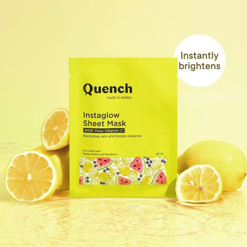 QUENCH INSTAGLOW SHEET MASK WITH YUZU VITAMIN C