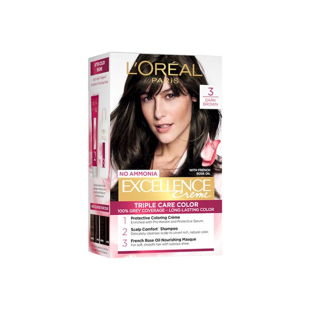 LOREAL PARIS EXCELLENCE CREME HAIR COLOR DARK BROWN 3