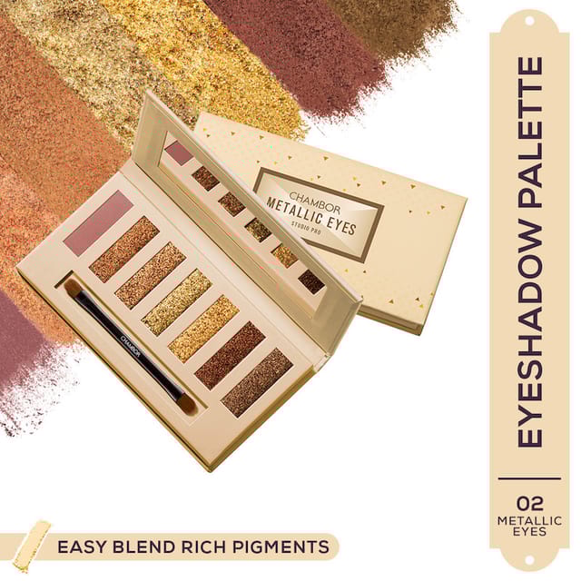 CHAMBOR STUDIO PRO EYESHADOW PALETTE METALLIC EYES 002 8.4 G