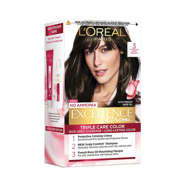 LOREAL PARIS EXCELLENCE CREME HAIR COLOR DARK BROWN 3