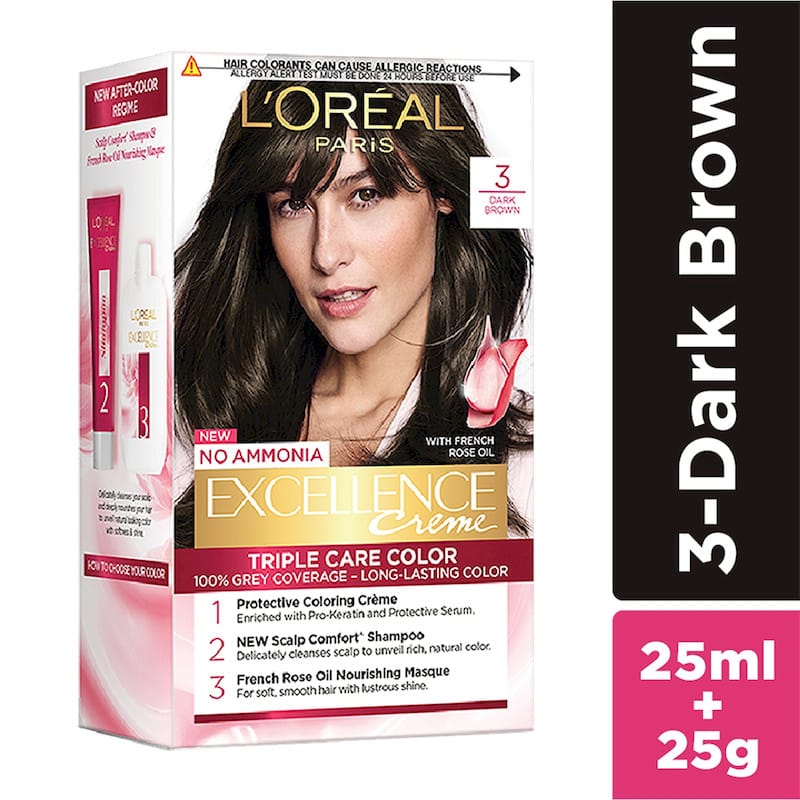 LOREAL PARIS EXCELLENCE CREME HAIR COLOR DARK BROWN 3