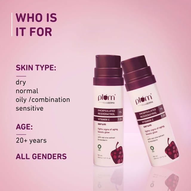 PLUM 1% ENCAPSULATED RESVERATROL & 7.5% VITAMIN C SERUM (30 ML)