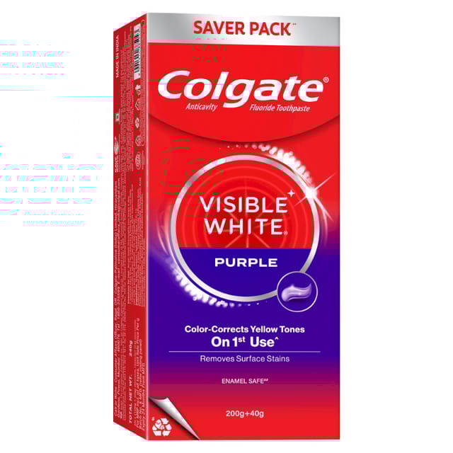 COLGATE TOOTHPASTE VISBILE WHITE PURPLE 240G