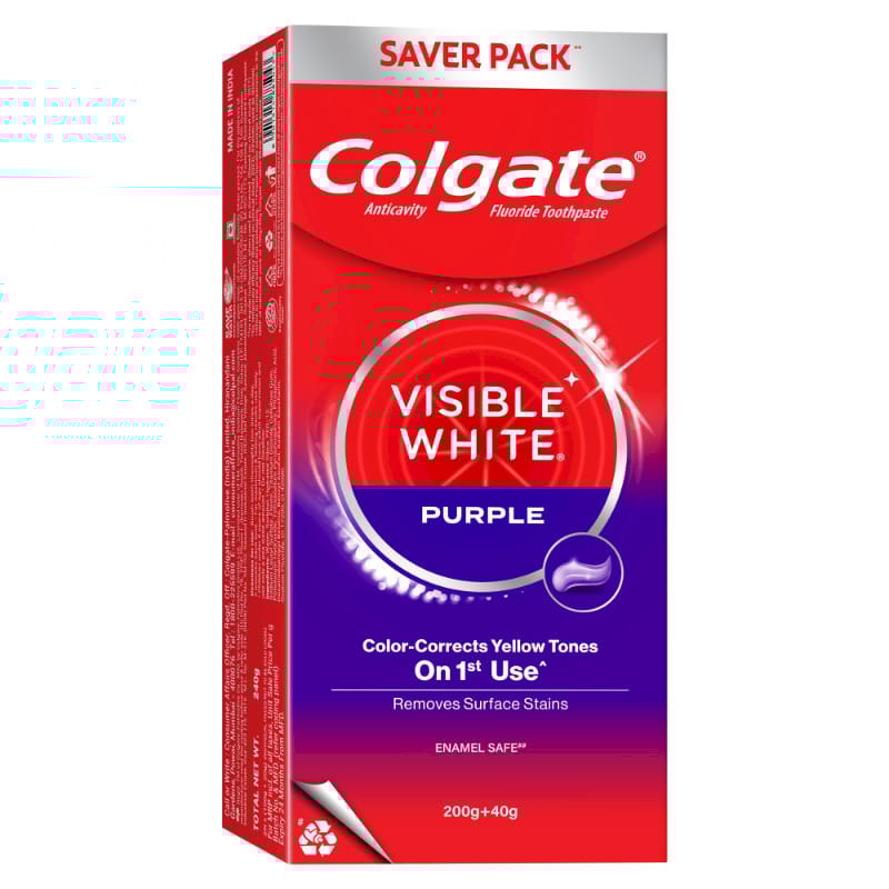 COLGATE TOOTHPASTE VISBILE WHITE PURPLE 240G