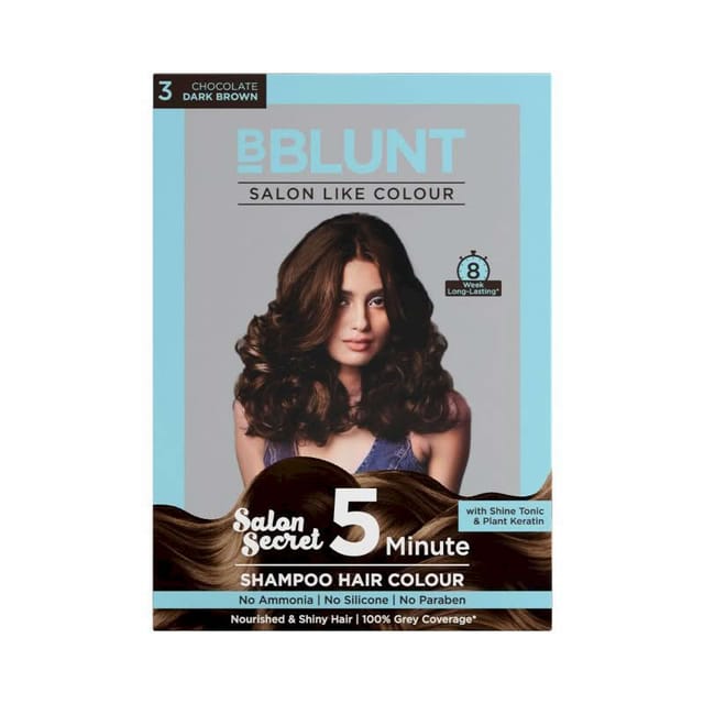 CHOCOLATE DARK BROWN 5 MINUTE SHAMPOO HAIR COLOUR FOR 100% GREY COVERAGE  20ML X 5