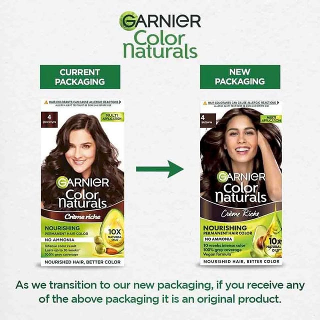 GARNIER COLOR NATURALS HAIR COLOUR CREAM BROWN 4