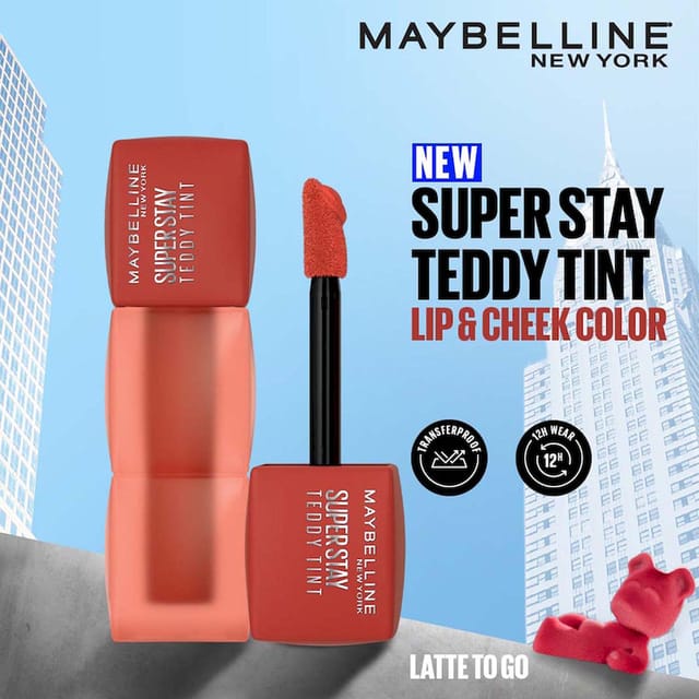 MAYBELLINE NEW YORK SUPERSTAY TEDDY TINT LIP AND CHEEK COLOR LATTE TO GO 5ML
