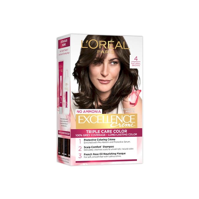 LOREAL PARIS EXCELLENCE CREME HAIR COLOUR NATURAL BROWN 4 100G
