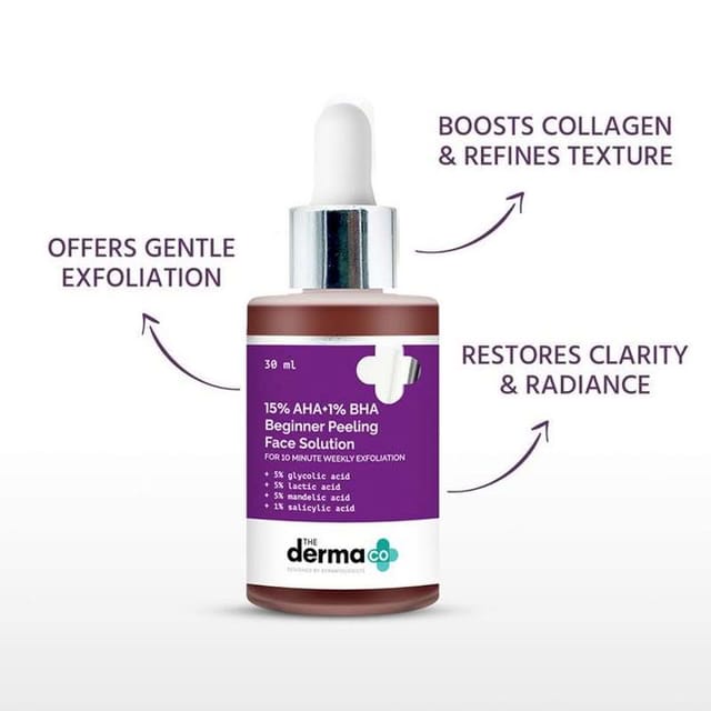 THE DERMA CO 15%AHA+1% BHA BEGINNERS PEEL 30ML
