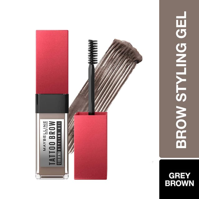 MAYBELLINE TATTOO BROW 3 DAY STYLING BROW GEL GREY BROWN 6ML SEMI-PERMANENT TINTED EYEBROW GEL