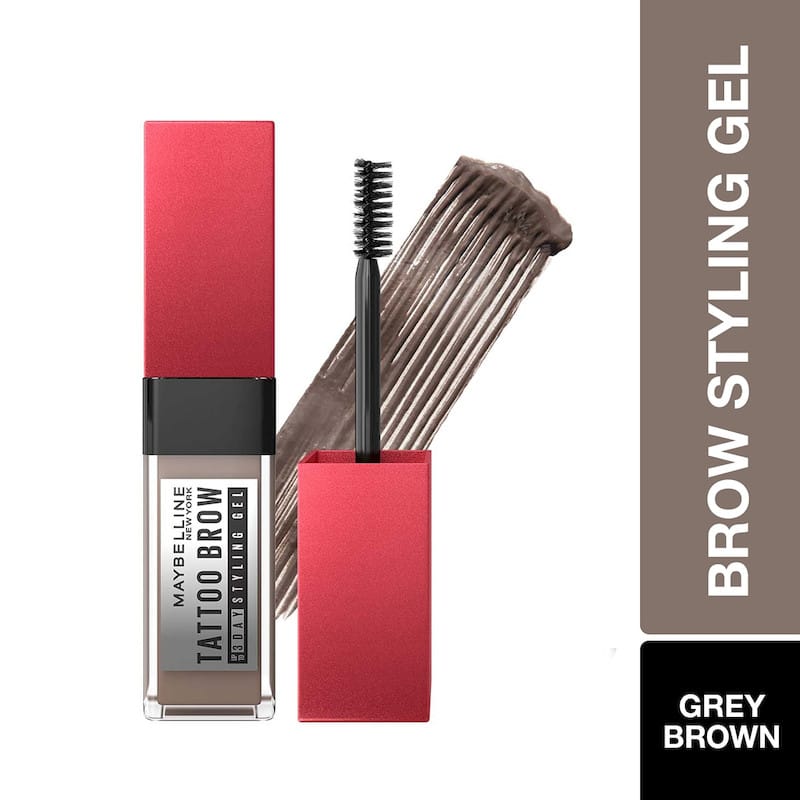 MAYBELLINE TATTOO BROW 3 DAY STYLING BROW GEL GREY BROWN 6ML SEMI-PERMANENT TINTED EYEBROW GEL