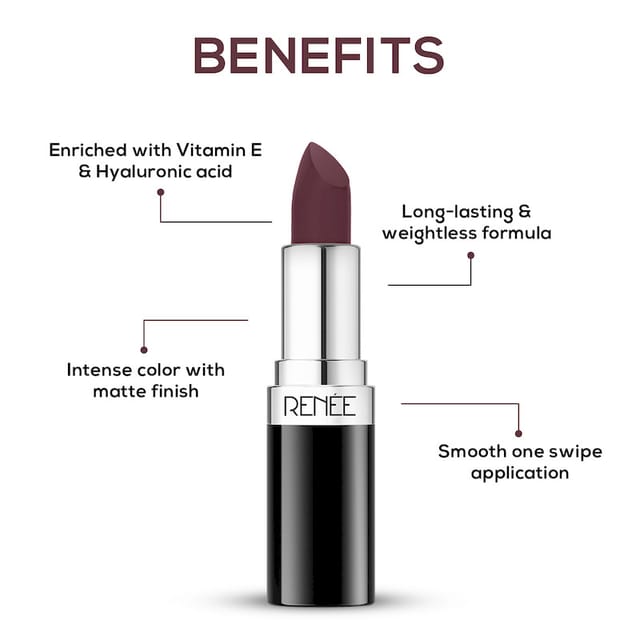 RENEE STUNNER MATTE LIPSTICK - S09 MERLOT MYSTERY 4GM