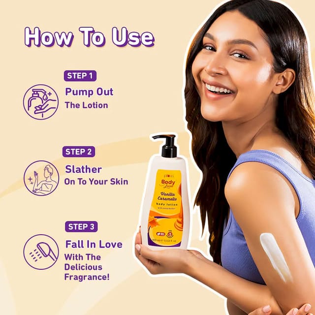 PLUM BODYLOVIN' VANILLA CARAMELLO BODY LOTION WITH COCOA BUTTER AND PRO VITAMIN B5 400ML