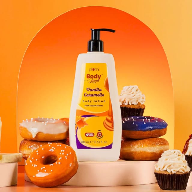 PLUM BODYLOVIN' VANILLA CARAMELLO BODY LOTION WITH COCOA BUTTER AND PRO VITAMIN B5 400ML