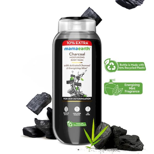 MAMAEARTH CHARCOAL MOISTURIZING BODY WASH 275ML