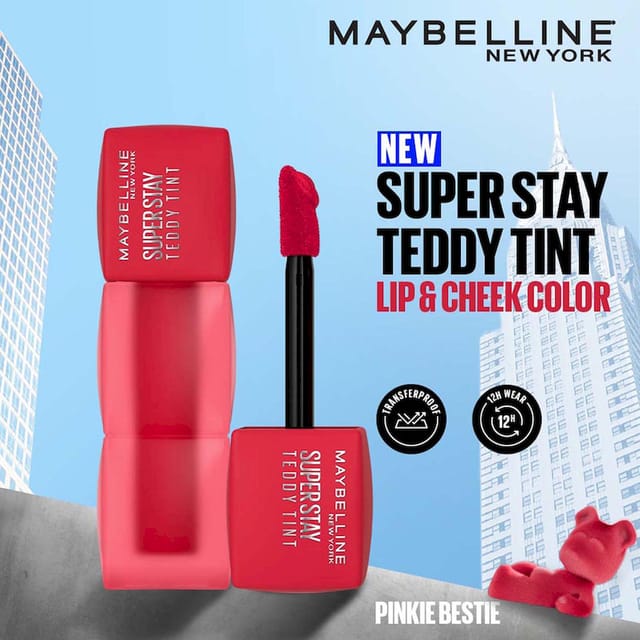 MAYBELLINE NEW YORK SUPERSTAY TEDDY TINT LIP AND CHEEK COLOR PINKIE BESTIE 5ML