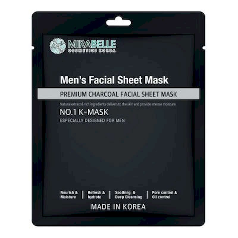 MIRABELLE CHARCOAL MEN'S FACIAL SHEET MASK
