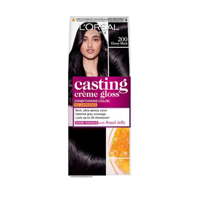 LOREAL PARIS CASTING CREME GLOSS HAIR COLOUR EBONY BLACK 200